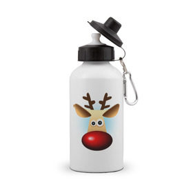 Бутылка спортивная с принтом WOW Deer , металл | емкость — 500 мл, в комплекте две пластиковые крышки и карабин для крепления | 2013 | happy new year | new year | год змеи | дед мороз | новый год | олень