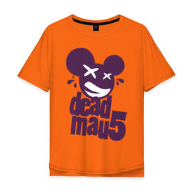 Мужская футболка хлопок Oversize с принтом DeadMau5 , 100% хлопок | свободный крой, круглый ворот, “спинка” длиннее передней части | Тематика изображения на принте: deadmaus | для клуба | клубные