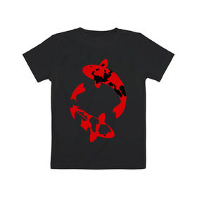Детская футболка хлопок с принтом Карпы кои (koi fish) , 100% хлопок | круглый вырез горловины, полуприлегающий силуэт, длина до линии бедер | koi fish | животные | искусство | карпы | карпы кои | прикольные картинки | рыбы | япония | японское