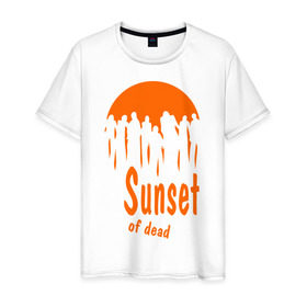Мужская футболка хлопок с принтом Sunset of dead , 100% хлопок | прямой крой, круглый вырез горловины, длина до линии бедер, слегка спущенное плечо. | 