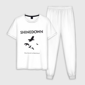 Мужская пижама хлопок с принтом Shinedown Soun of Madness , 100% хлопок | брюки и футболка прямого кроя, без карманов, на брюках мягкая резинка на поясе и по низу штанин
 | shinedown soun of madness | группы | музыка | рок группы | рок музыка