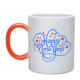 Кружка хамелеон с принтом Happy New Year! , керамика | меняет цвет при нагревании, емкость 330 мл | Тематика изображения на принте: 2013 | happy new year | new year | ny | год змеи | новый год | новый год 2013