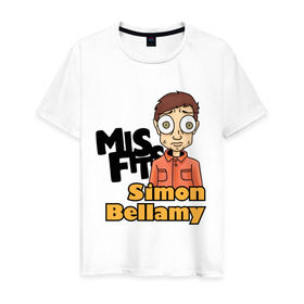 Мужская футболка хлопок с принтом Саймон Беллами , 100% хлопок | прямой крой, круглый вырез горловины, длина до линии бедер, слегка спущенное плечо. | misfits