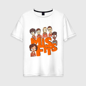 Женская футболка хлопок Oversize с принтом Герои MisFits , 100% хлопок | свободный крой, круглый ворот, спущенный рукав, длина до линии бедер
 | misfits