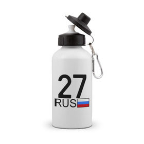 Бутылка спортивная с принтом Хабаровский край-27 , металл | емкость — 500 мл, в комплекте две пластиковые крышки и карабин для крепления | Тематика изображения на принте: 