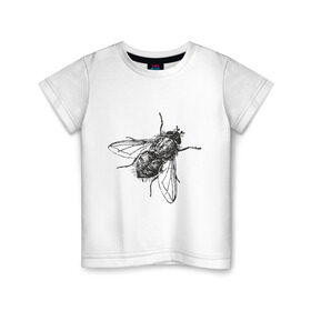 Детская футболка хлопок с принтом Назойливая муха , 100% хлопок | круглый вырез горловины, полуприлегающий силуэт, длина до линии бедер | животные | муха | назойливая | назойливая муха | прикольные картинки