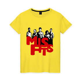 Женская футболка хлопок с принтом Misfits heroes , 100% хлопок | прямой крой, круглый вырез горловины, длина до линии бедер, слегка спущенное плечо | misfits