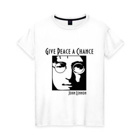 Женская футболка хлопок John Lennon (Джон Леннон) Give Peace a Chance купить 