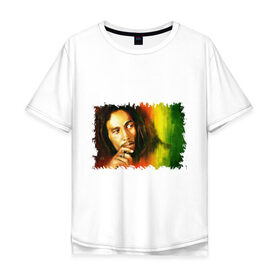 Мужская футболка хлопок Oversize с принтом Bob Marley , 100% хлопок | свободный крой, круглый ворот, “спинка” длиннее передней части | reggae | боб марли | музыка | музыкант | регги