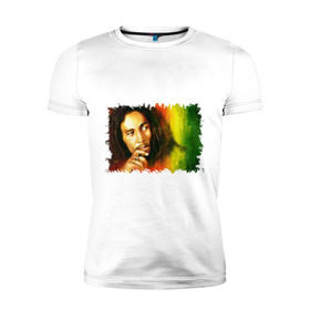 Мужская футболка премиум с принтом Bob Marley , 92% хлопок, 8% лайкра | приталенный силуэт, круглый вырез ворота, длина до линии бедра, короткий рукав | reggae | боб марли | музыка | музыкант | регги