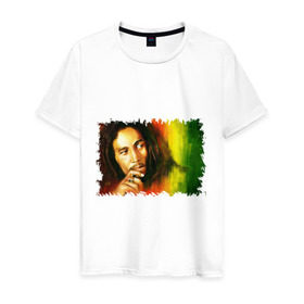 Мужская футболка хлопок с принтом Bob Marley , 100% хлопок | прямой крой, круглый вырез горловины, длина до линии бедер, слегка спущенное плечо. | reggae | боб марли | музыка | музыкант | регги