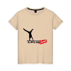 Женская футболка хлопок с принтом Turnikman 2013 , 100% хлопок | прямой крой, круглый вырез горловины, длина до линии бедер, слегка спущенное плечо | Тематика изображения на принте: workout | воркаут | тренажеры | турникмен | турникмэн