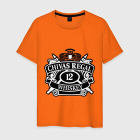 Мужская футболка хлопок с принтом Chivas Regal whiskey , 100% хлопок | прямой крой, круглый вырез горловины, длина до линии бедер, слегка спущенное плечо. | club | виски | для барменов | клубные