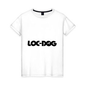 Женская футболка хлопок с принтом Loc Dog (2) , 100% хлопок | прямой крой, круглый вырез горловины, длина до линии бедер, слегка спущенное плечо | loc dog | rap | реп | русский рэп | рэп