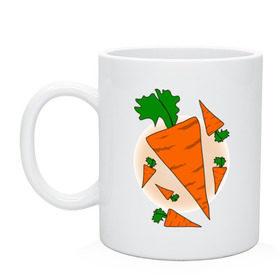 Кружка с принтом Carrot , керамика | объем — 330 мл, диаметр — 80 мм. Принт наносится на бока кружки, можно сделать два разных изображения | Тематика изображения на принте: 14 feb | 14 февраля | влюбленным | день святого валентина | любовь | морковка | морковь | парные