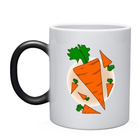 Кружка хамелеон с принтом Carrot , керамика | меняет цвет при нагревании, емкость 330 мл | 14 feb | 14 февраля | влюбленным | день святого валентина | любовь | морковка | морковь | парные