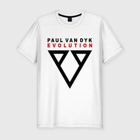 Мужская футболка премиум с принтом Paul Van Dyk - evolution , 92% хлопок, 8% лайкра | приталенный силуэт, круглый вырез ворота, длина до линии бедра, короткий рукав | 