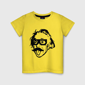 Детская футболка хлопок с принтом Dubstep Einstein (Дабстеп Эйнштейн) , 100% хлопок | круглый вырез горловины, полуприлегающий силуэт, длина до линии бедер | Тематика изображения на принте: dubstep | даб | дабстеп | эйнштейн