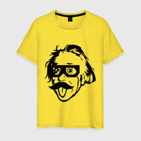 Мужская футболка хлопок с принтом Dubstep Einstein (Дабстеп Эйнштейн) , 100% хлопок | прямой крой, круглый вырез горловины, длина до линии бедер, слегка спущенное плечо. | dubstep | даб | дабстеп | эйнштейн