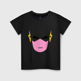 Детская футболка хлопок с принтом Человек-молния , 100% хлопок | круглый вырез горловины, полуприлегающий силуэт, длина до линии бедер | супергерой
