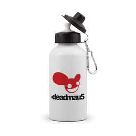 Бутылка спортивная с принтом DeadMau5. , металл | емкость — 500 мл, в комплекте две пластиковые крышки и карабин для крепления | Тематика изображения на принте: club | deadmaus | клуб | клыбная музыка | мышь | тусить