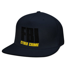 Кепка снепбек с прямым козырьком с принтом FBI - Cyber Crime , хлопок 100% |  | Тематика изображения на принте: прикольные надписи | силовые структуры | спецслужба | фбр