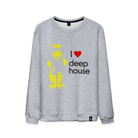 Мужской свитшот хлопок с принтом I love deep house , 100% хлопок |  | Тематика изображения на принте: house | i love deep house | клубная музыка | клубные | хаус | я люблю хаус