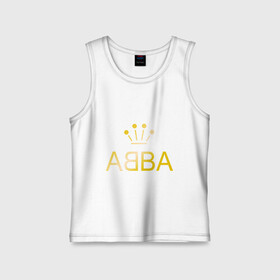 Детская майка хлопок с принтом ABBA золото ,  |  | Тематика изображения на принте: abba | абба | музыка