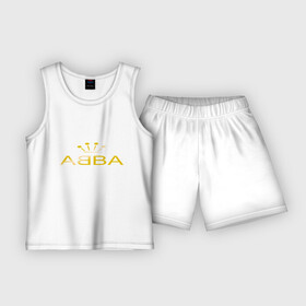Детская пижама с шортами хлопок с принтом ABBA золото ,  |  | Тематика изображения на принте: abba | абба | музыка