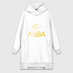Платье-худи хлопок с принтом ABBA золото ,  |  | Тематика изображения на принте: abba | абба | музыка