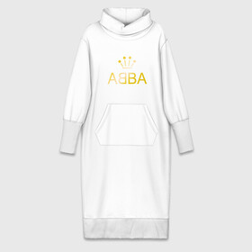 Платье удлиненное хлопок с принтом ABBA золото ,  |  | Тематика изображения на принте: abba | абба | музыка
