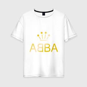 Женская футболка хлопок Oversize с принтом ABBA золото , 100% хлопок | свободный крой, круглый ворот, спущенный рукав, длина до линии бедер
 | abba | абба | музыка