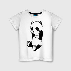 Детская футболка хлопок с принтом Панда с оторванной головой , 100% хлопок | круглый вырез горловины, полуприлегающий силуэт, длина до линии бедер | без головы | животные | звери | медведь | мишка | мишутка