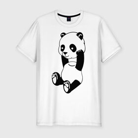 Мужская футболка премиум с принтом Панда с оторванной головой , 92% хлопок, 8% лайкра | приталенный силуэт, круглый вырез ворота, длина до линии бедра, короткий рукав | без головы | животные | звери | медведь | мишка | мишутка