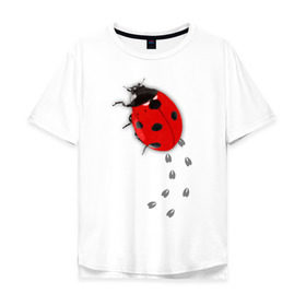 Мужская футболка хлопок Oversize с принтом Реалистичная божья коровка , 100% хлопок | свободный крой, круглый ворот, “спинка” длиннее передней части | Тематика изображения на принте: божья коровка | животные | насекомые