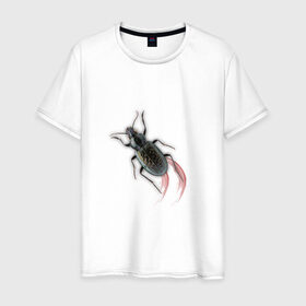 Мужская футболка хлопок с принтом Реалистичный жук , 100% хлопок | прямой крой, круглый вырез горловины, длина до линии бедер, слегка спущенное плечо. | жук | насекомые | прикол | прикольные картинки | реалистичный жук