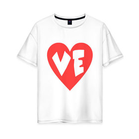 Женская футболка хлопок Oversize с принтом Вторая половинка любви , 100% хлопок | свободный крой, круглый ворот, спущенный рукав, длина до линии бедер
 | love | для влюбленных | для двоих | любовь | парные | сердечко | сердце