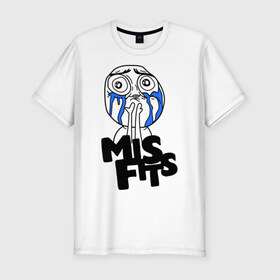 Мужская футболка премиум с принтом Misfits мем , 92% хлопок, 8% лайкра | приталенный силуэт, круглый вырез ворота, длина до линии бедра, короткий рукав | misfits