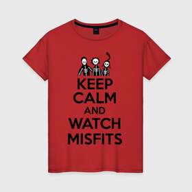 Женская футболка хлопок с принтом Watch misfits , 100% хлопок | прямой крой, круглый вырез горловины, длина до линии бедер, слегка спущенное плечо | 