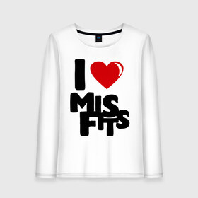 Женский лонгслив хлопок с принтом I love misfits , 100% хлопок |  | 