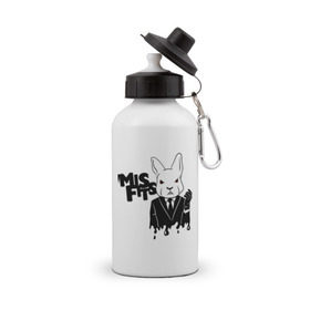Бутылка спортивная с принтом Кролик misfits , металл | емкость — 500 мл, в комплекте две пластиковые крышки и карабин для крепления | misfits