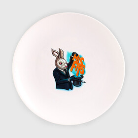 Тарелка с принтом Кролик-психопат , фарфор | диаметр - 210 мм
диаметр для нанесения принта - 120 мм | Тематика изображения на принте: misfits