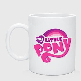 Кружка с принтом My little pony logo , керамика | объем — 330 мл, диаметр — 80 мм. Принт наносится на бока кружки, можно сделать два разных изображения | my little pony | my little pony logo | pony | детские | мой маленький пони | пони