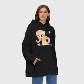 Худи SuperOversize хлопок с принтом Nice Fluttershy , 70% хлопок, 30% полиэстер, мягкий начес внутри | карман-кенгуру, эластичная резинка на манжетах и по нижней кромке, двухслойный капюшон
 | fluttershy | nice | nice fluttershy | pony | мой маленький пони | пони