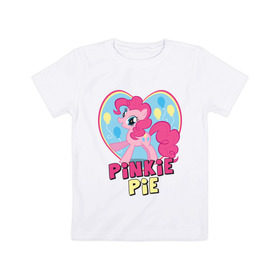 Детская футболка хлопок с принтом Pinkie Pie in my heart , 100% хлопок | круглый вырез горловины, полуприлегающий силуэт, длина до линии бедер | heart | pinkie | pinkie pie in my heart | pony | детские | мой маленький пони | пони