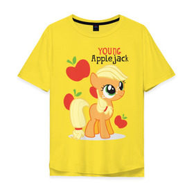 Мужская футболка хлопок Oversize с принтом Young Applejack , 100% хлопок | свободный крой, круглый ворот, “спинка” длиннее передней части | 