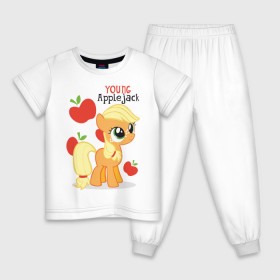 Детская пижама хлопок с принтом Young Applejack , 100% хлопок |  брюки и футболка прямого кроя, без карманов, на брюках мягкая резинка на поясе и по низу штанин
 | 