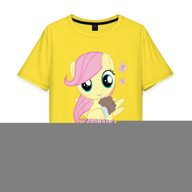 Мужская футболка хлопок Oversize с принтом Young Fluttershy , 100% хлопок | свободный крой, круглый ворот, “спинка” длиннее передней части | fluttershy | pony | young | young fluttershy | детские | мой маленький пони | пони