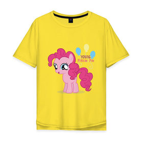 Мужская футболка хлопок Oversize с принтом Young Pinkie Pie , 100% хлопок | свободный крой, круглый ворот, “спинка” длиннее передней части | pie | young | young pinkie pie | детские | мой маленький пони | пони