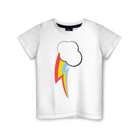 Детская футболка хлопок с принтом Радуга пони , 100% хлопок | круглый вырез горловины, полуприлегающий силуэт, длина до линии бедер | Тематика изображения на принте: детские | детям | для детей | мой маленький пони | пони | радуга